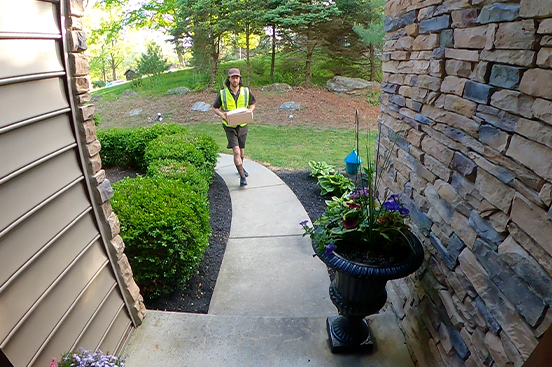 Video doorbell installed at a front entry for a Greater Philadelphia home by Girsh Alarm
