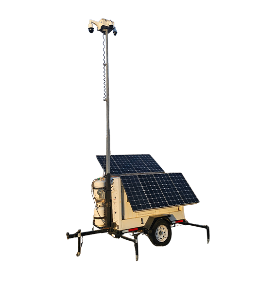 Mobile security trailer deployed at a job site in the Greater Philadelphia area by Girsh Alarm