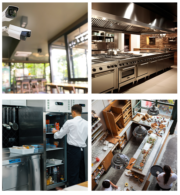 Restaurant security services including cameras, alarm monitoring, and access control in Philadelphia