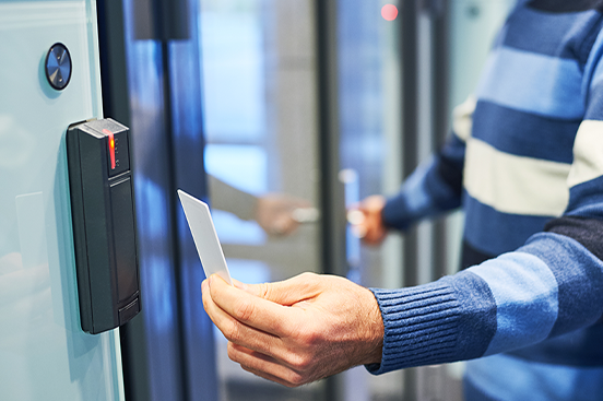 Access control keycard reader installed at a Greater Philadelphia business by Girsh Alarm