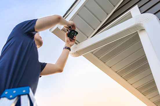 Residential security camera installed at a Greater Philadelphia home by Girsh Alarm